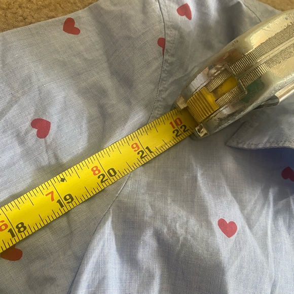 J. Crew Blue and Red Casual Button Down Shirt cute red hearts portofino style - Picture 8 of 8